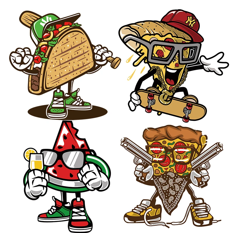 

Три Ratels QMH12 стиле «граффити» из мультфильма; Забавные MR пища, наклейки на стену для кухни Холодильник этикетка