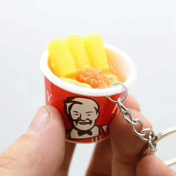 

10pcs/set 4*3cm 3D Resin Sinstant Food Key Chains, Simulation Food Car Bag Accessories, Promotion Gift, creative Key Ring
