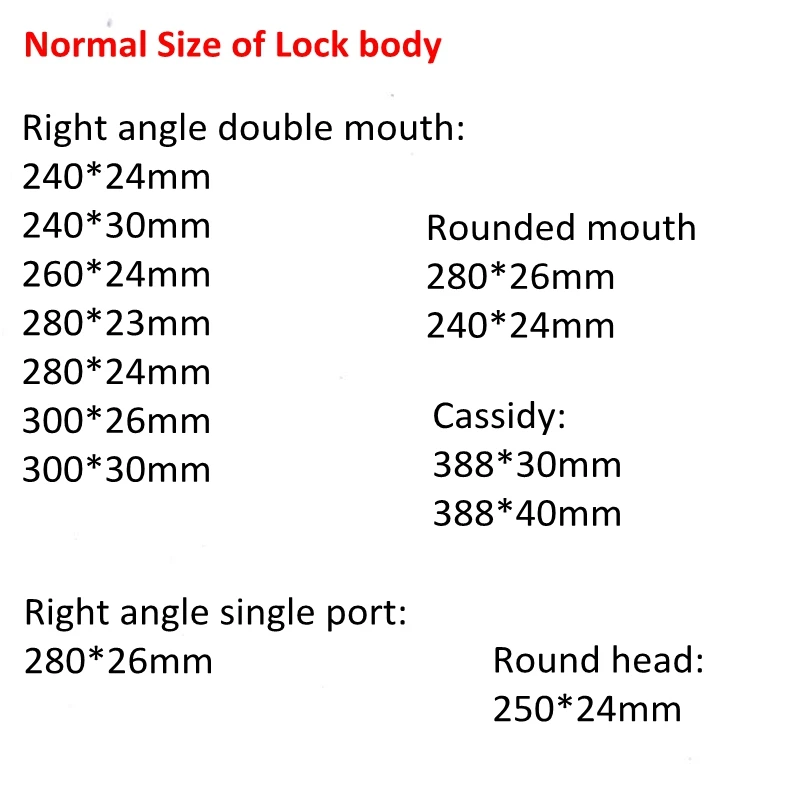 size of Lock body