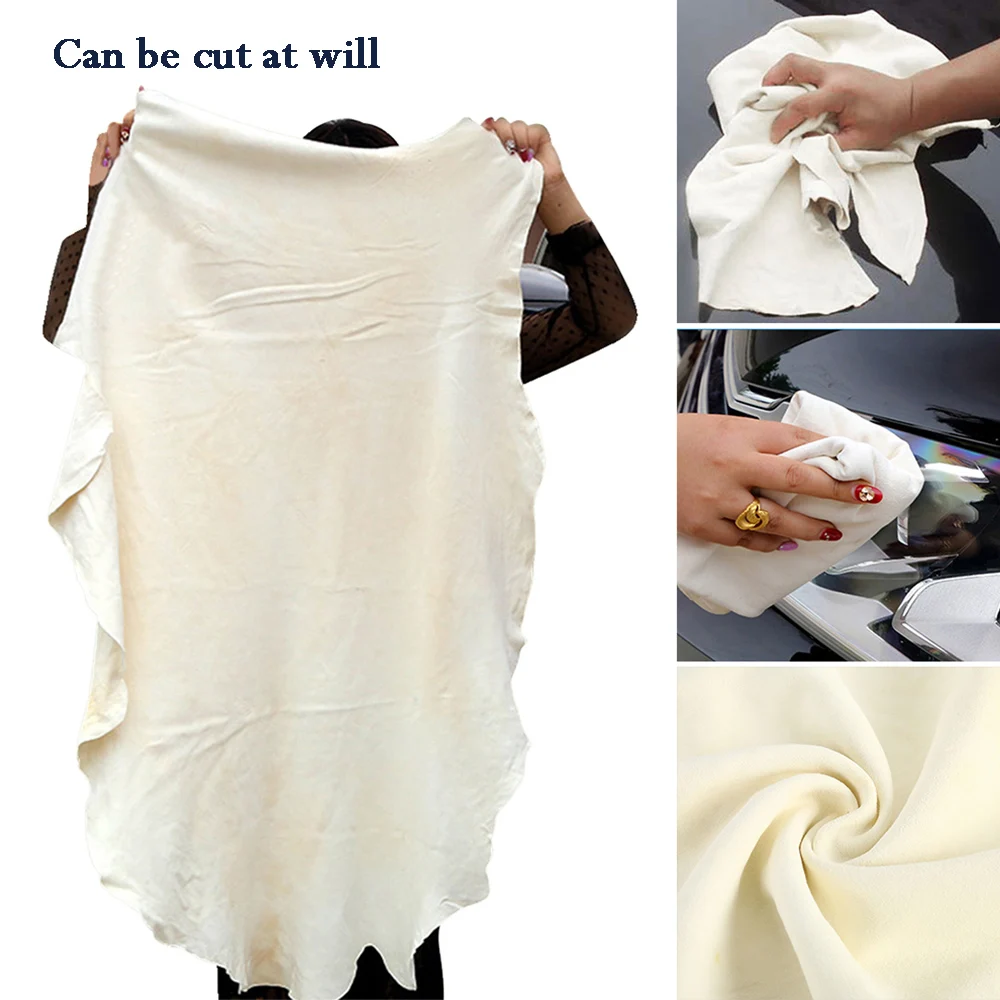 Car Wash Towel Absorbent Quick Dry Auto Cleaning Supplies Tools Accessories Natural Chamois Leather Clean Cloth Towels 45x75cm | Автомобили