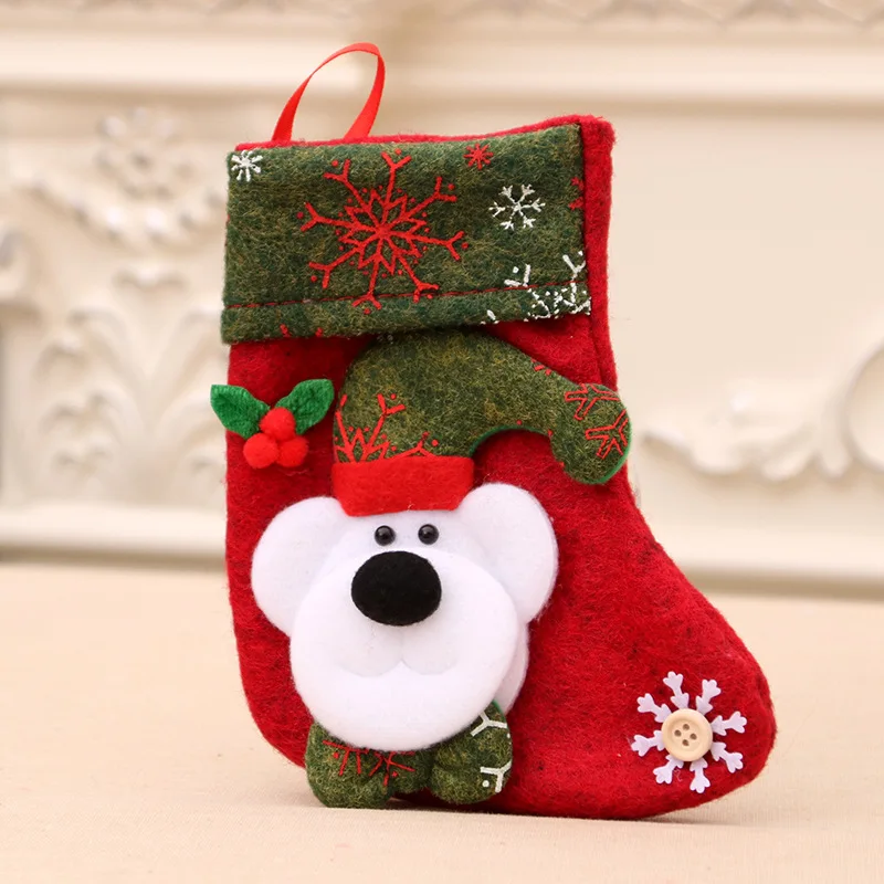 Рождественские носки, Подвесные Украшения для рождественской елки, конфетный мешок, подарочные носки, рождественские украшения - Цвет: 4
