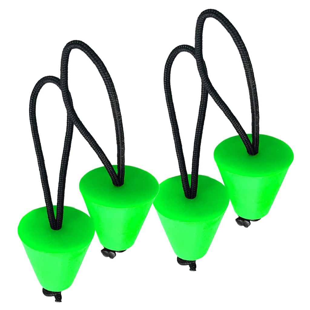 4 Pieces Premium Green Rubber Kayak Marine Boat Scupper Plugs Kit Universal Fits 3/4'' to 1.5'' Holes | Спорт и
