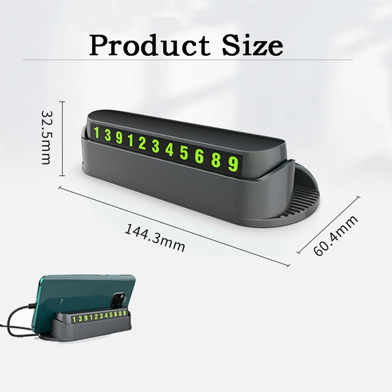 Temporary Car Parking Card ABS Telephone Number Card Notification Night Light Card Fragrant Car Styling Phone Number Card Holder