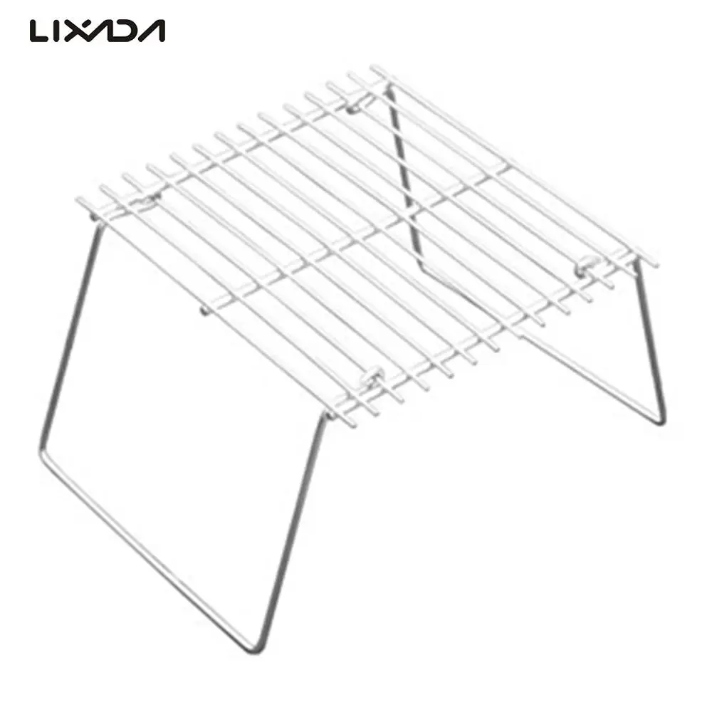 

Lixada Outdoor Stainless Steel Burner Bracket Portable Folding Stove Rack Charcoal BBQ Pot Stand Support Picnic Camping Cookware