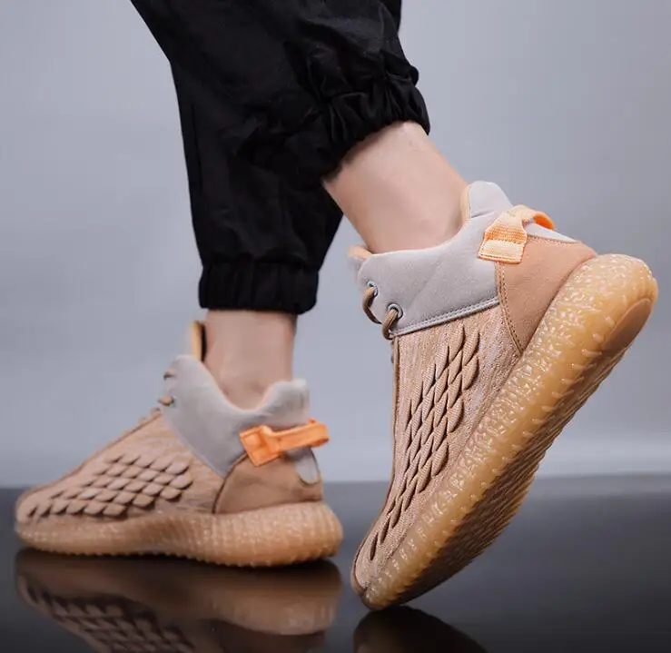 Мужские модные кроссовки Flyknit с дышащей сеткой; повседневная спортивная обувь; мужские вулканизированные кроссовки на платформе; кроссовки для бега