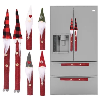 

Christmas Refrigerator Door Handle Cover Gloves Protector For Fridge Oven Handle Cover Door Knob Cover Christmas Kitchen Decor