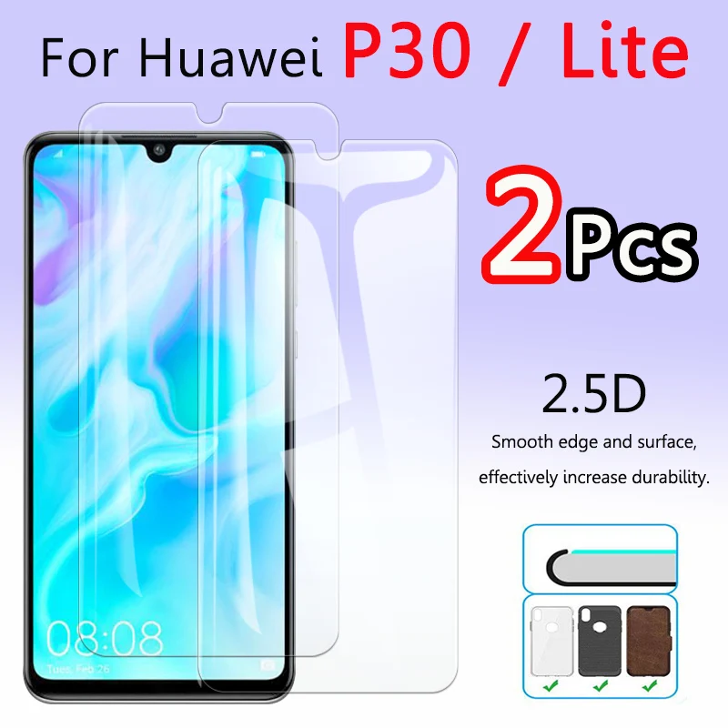 2Pcs Case Protective glass on for Huawei p30 lite tempered glas hawei hauwei p 30 light screen protector film p30lite 30p cover |