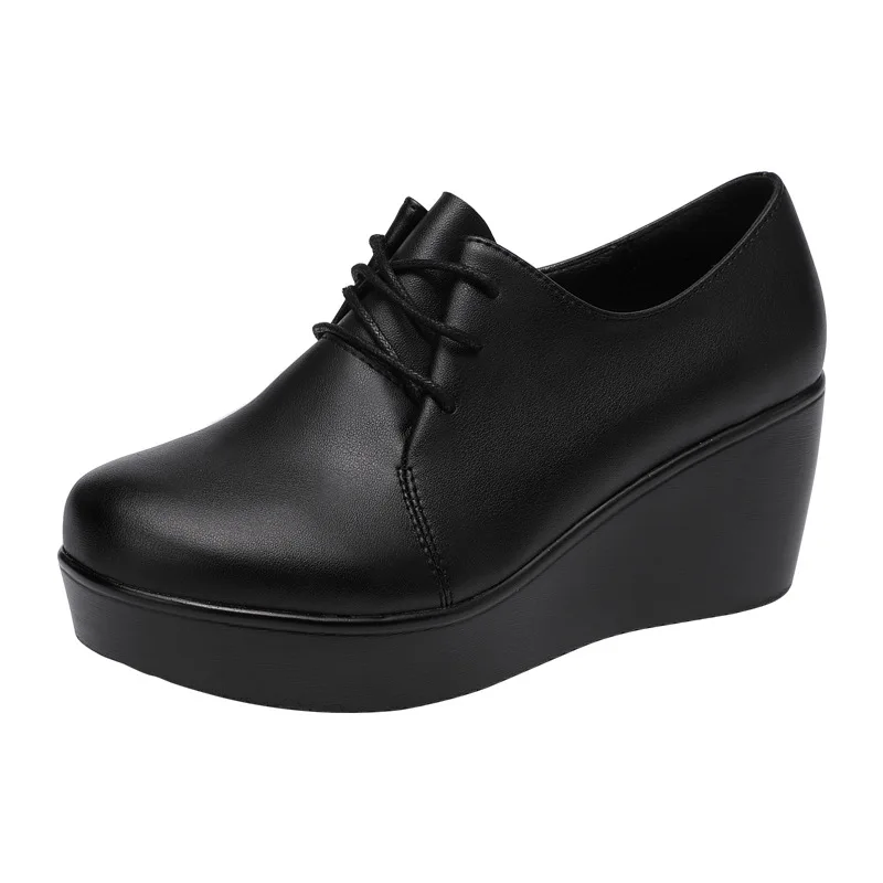 Shoes Plus-Size Pumps Ladies High-Heels Women Winter Platform Work Deep-Mouth 32-43