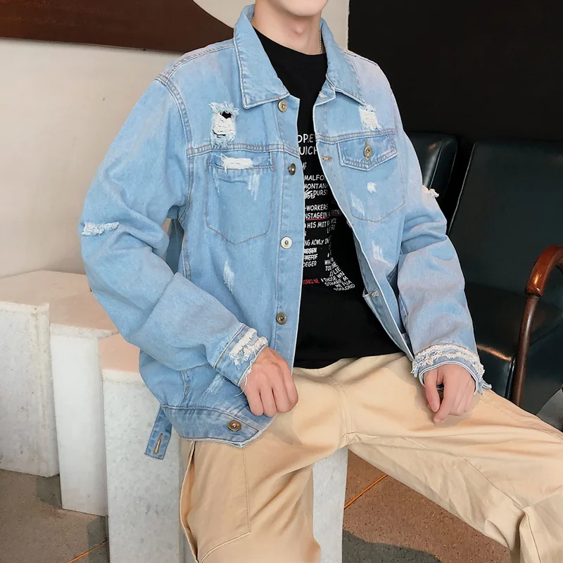 

Fall new loose denim jacket trendy large size denim jacket