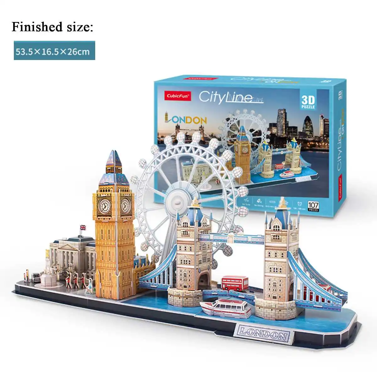 3D DIY Paper Puzzles AssembledCreative Toy Gift Puzzle Mechanical Transmission Architecture Model Assembled toy DIY gift - Цвет: London
