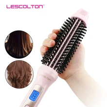 Керамический Многофункциональный анти-scald быстрый выпрямитель для волос Расческа Щетка для завивки волос ЖК-дисплей Горячая щетка волосы кудрявые волосы прямой стайлер