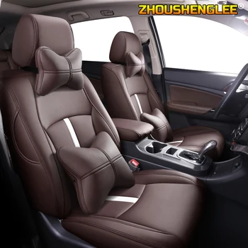 

ZHOUSHENGLEE Custom Leather car seat cover For Acura MDX RDX RL TL ILX CDX TLX-L Automobiles Seat Covers car seats protector