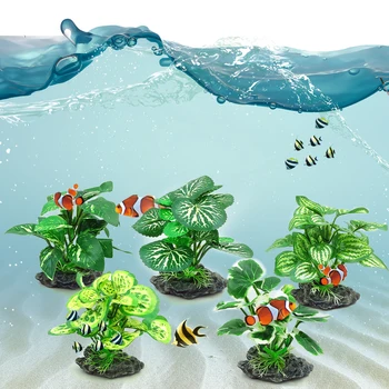 

Imitation Cloth Leaf Small Water Plant Aquarium Landscape Ornament Artificial Water Grass For Aquarium Accessories Fish Tank #2