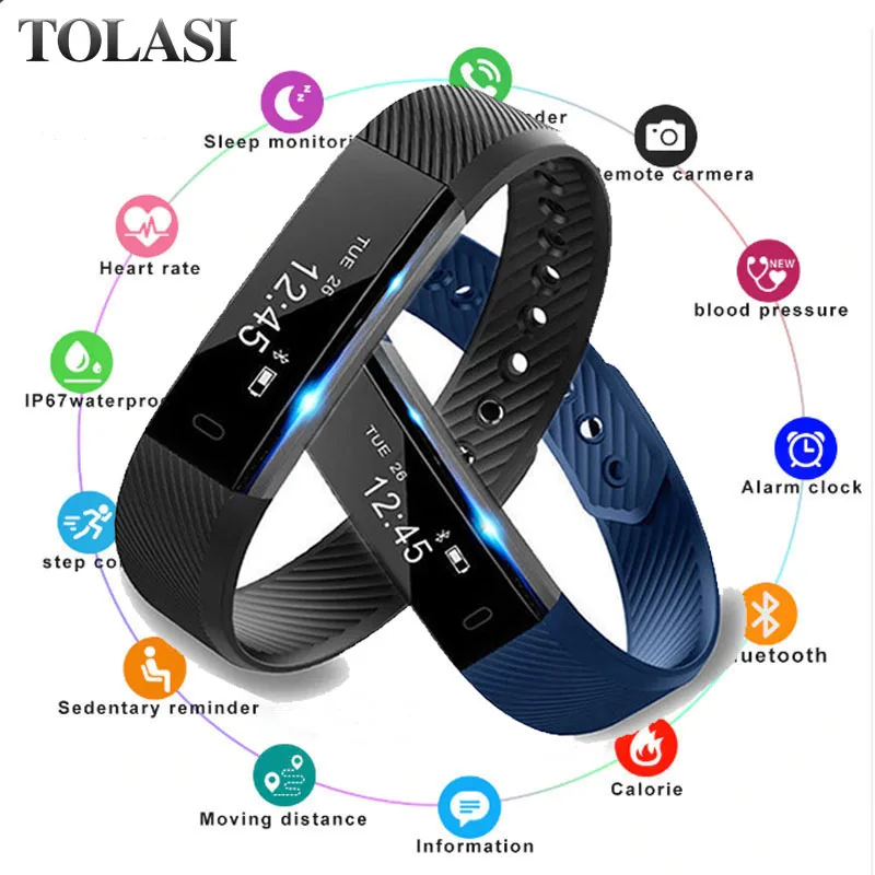 

Smart Bluetooth Connected Pedometer Fitness Tracker Fit For Women Men Kids Watch Sleep Bracelet Wristband Bit Fitness Smartband
