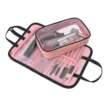 

PVC Clear Cosmetic Bag Professional Makeup Bag Portable Vanity Case Transparent Beautician Organizer Women's Travel Toilet Pouch