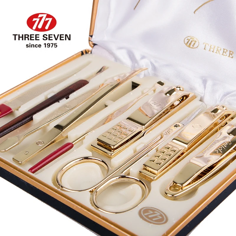 three seven manicure set gold