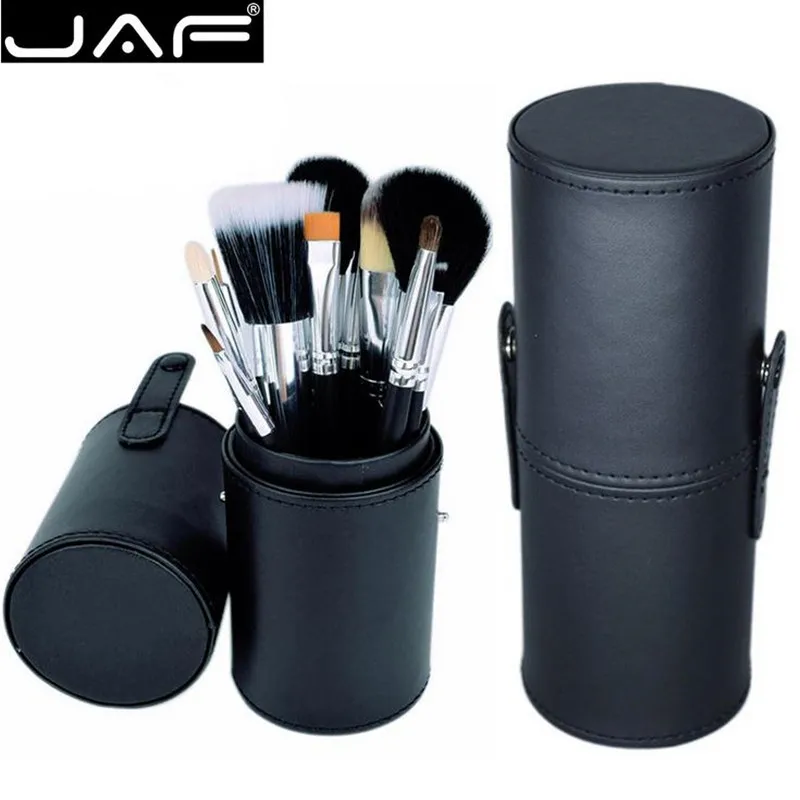 

JAF 12pcs Makeup Brushes Set Soft Synthetic Hair Powder Foundation Brush Set With Leather Holder lot pinceaux maquillage 40#731