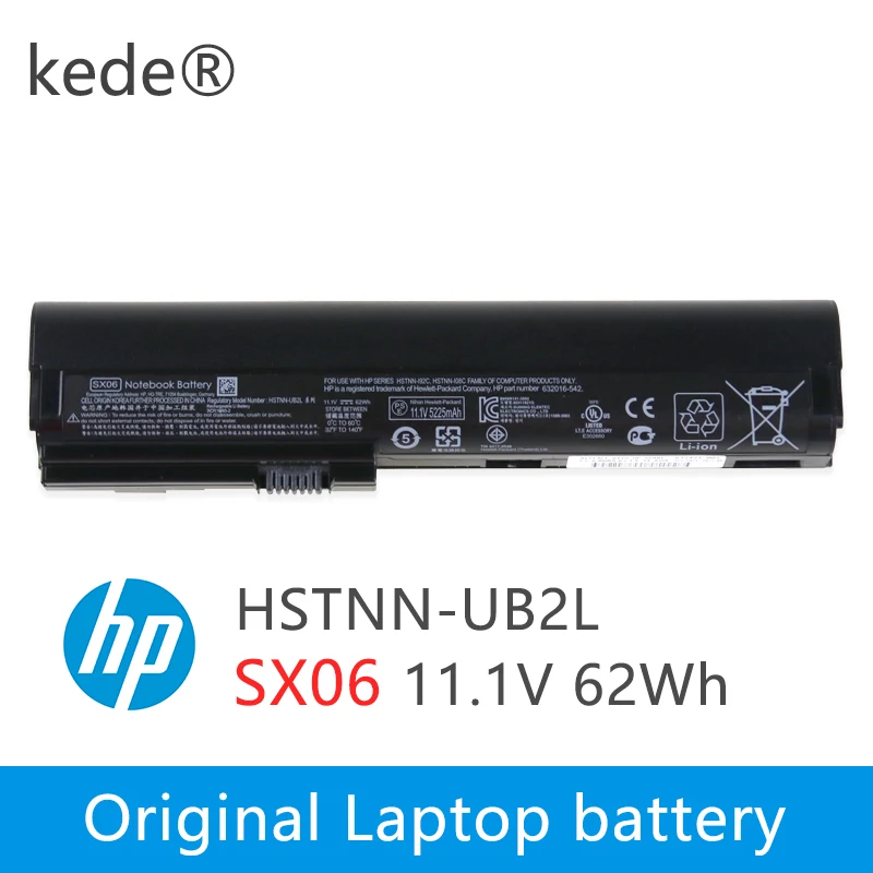 Аккумулятор kede 62WH SX06XL SX06 для HP EliteBook 2560P 2570P HSTNN UB2K SX09 632417 001 аккумулятор P DB2L
