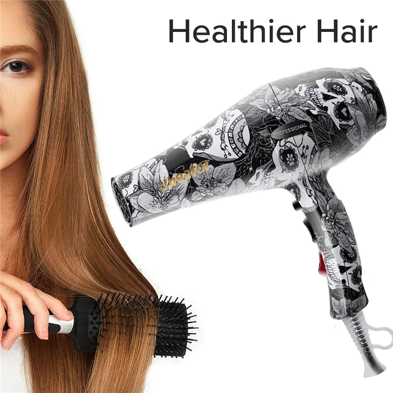 Compra online de Secador de cabelo 220-240v graffiti estilo chinês forte  potência secador de cabelo para cabeleireiro barbeiro ferramentas secador  de cabelo baixo