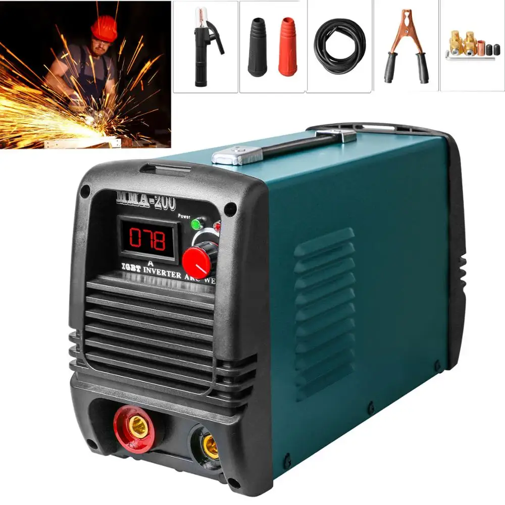 

Handheld Welding Machine Kit MMA200 Welder Inverter 220V IGBT 20-200A Quick Arc Starting Support 1/8 Inch Welding Rod