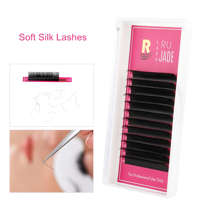 Natural Soft Korea Silk Lashes Extension All Sizes False Eyelash Extension for Professional Russian Volume Lashes Makeup Cilia