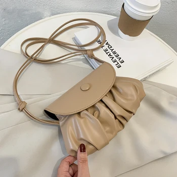 

Fashion Cloud-Wrapped Soft PU Leather Small Shoulder Bag Luxury Design Dumpling Bag Handbag Day Crossbody Bags Trendy Messenger