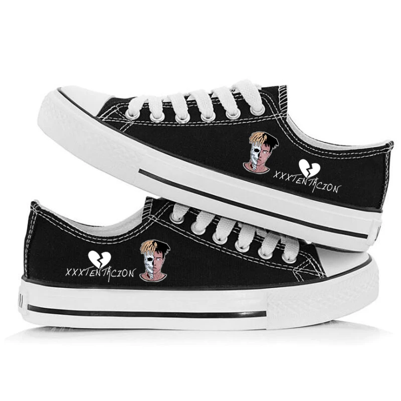 Hip Hop Xxxtentacion Printing Short Canvas Shoes Causal Leisure Shoes