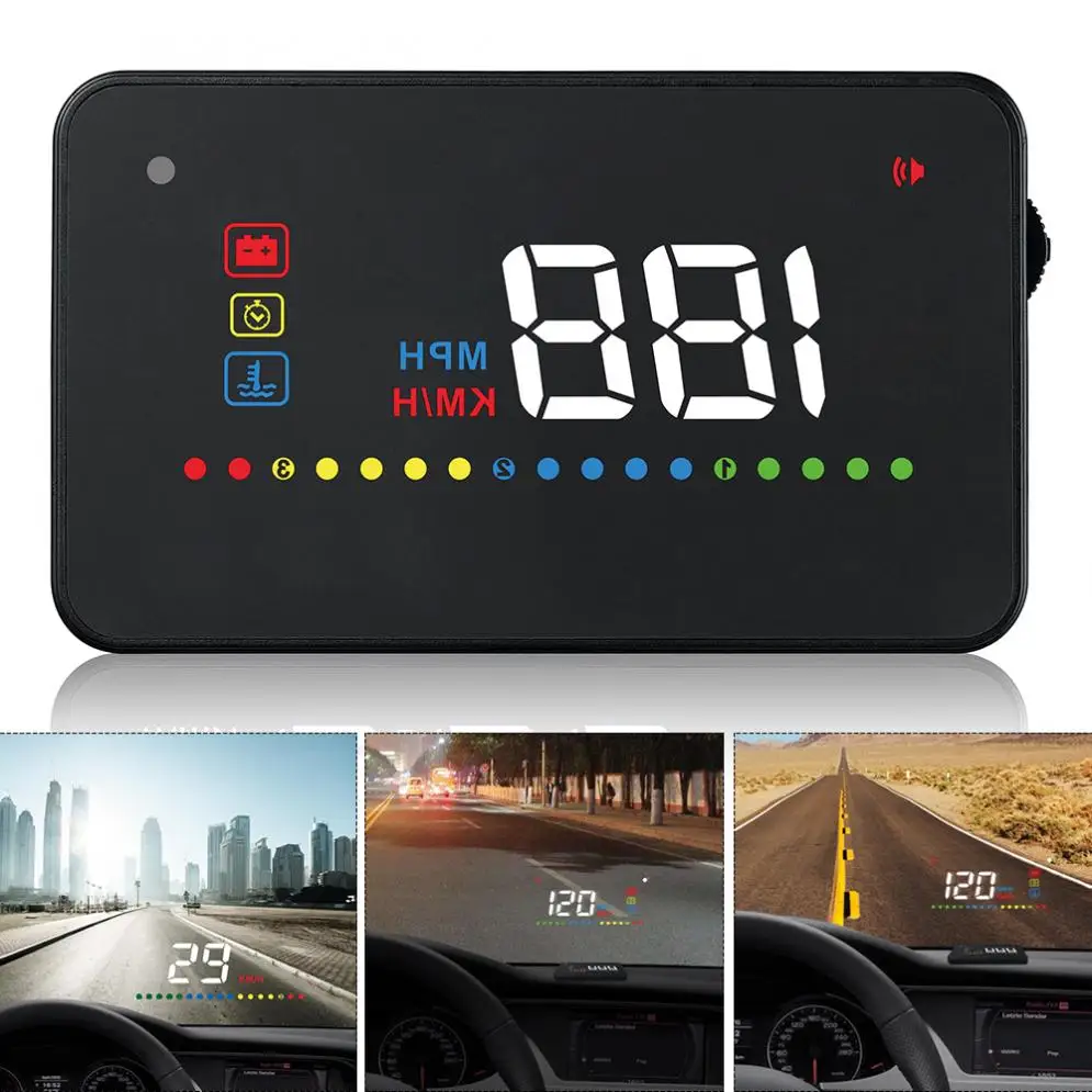A200 3,5 дюймовый автомобильный дисплей HUD, спидометр OBD2 II EUOBD, автоматический проектор, отображение параметров, Предупреждение о превышении скорости