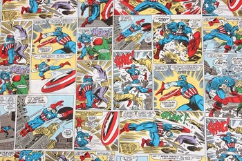 

140*50cm clown Captain America Cotton Fabric Yoda/Darth Vader Printed Cotton Fabric DIY Sewing Children T-shirt Clothing/Dress