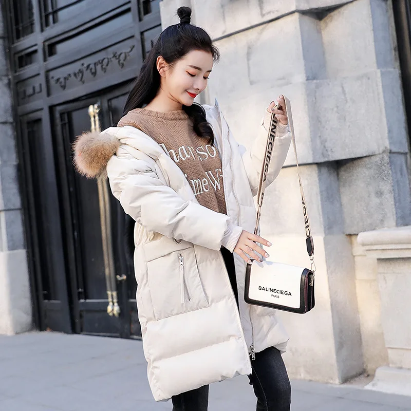 

2018 Winter Cotton-padded Clothes/Cotton Coat Comfortable Long Sleeve Women's Long Thick Warm Fashion Simple Versatile
