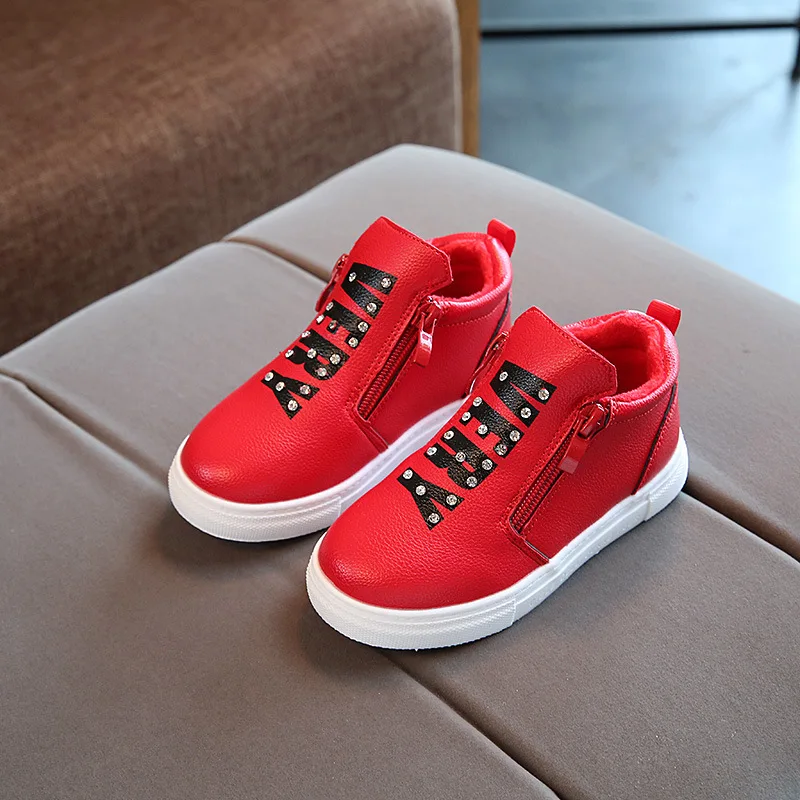 

2018 New Style Children's Shoes Children's Martin Boots Diamond Set Boy's Ankle Boot Autumn And Winter Children England Girls' B