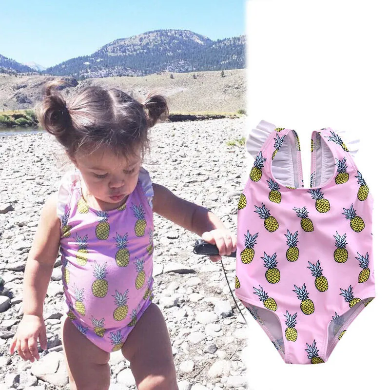 

2019 Baby clothing Pineapple Toddler Baby Girl Kids Swimsuit Bathing Tankini Bikini Set Swimwear Beachwear swimming bathing suit