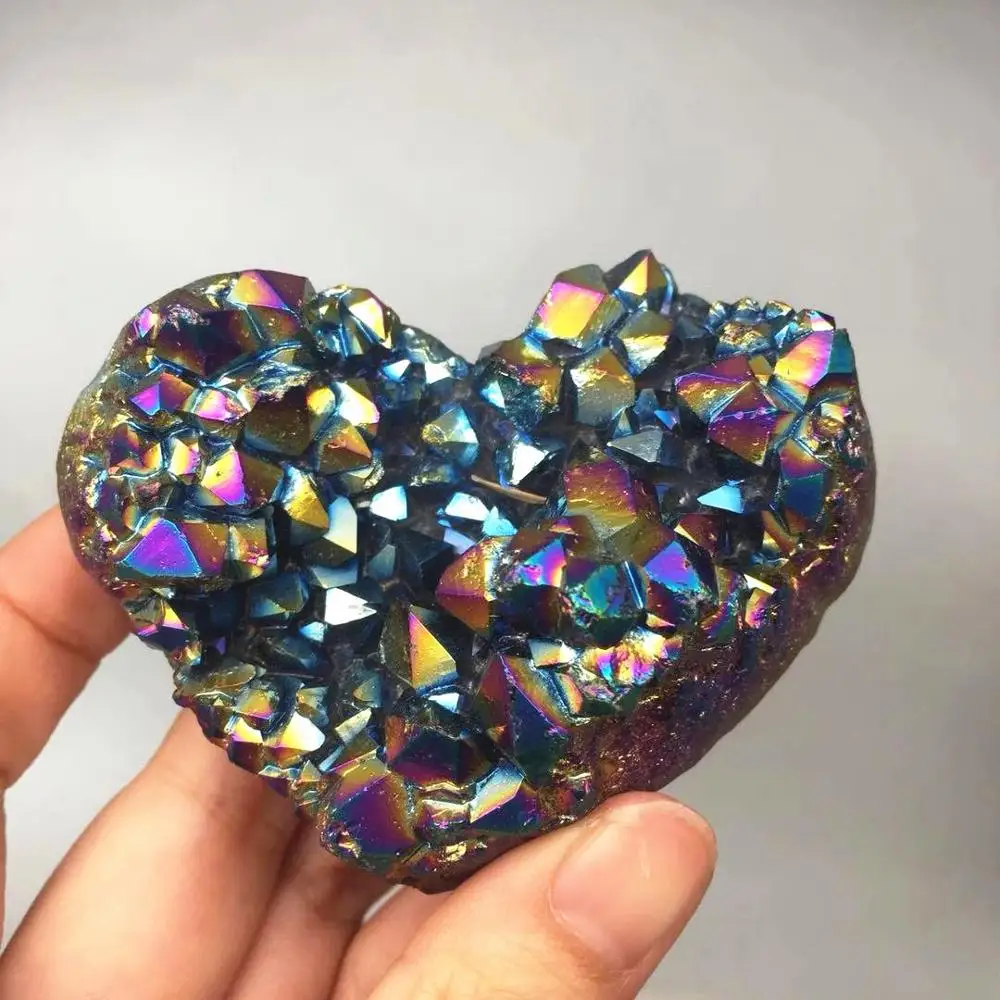 

Natural Amethyst Geode Heart Shaped Stone Healing Crystals Stones Titanium Rainbow Aura Amethyst Cluster Angel Aura Quartz