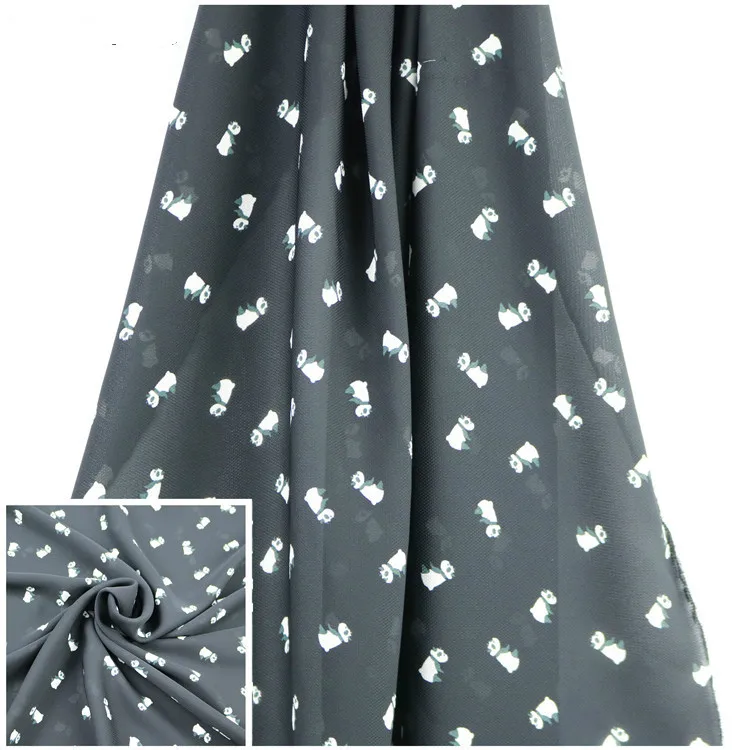 

Factory direct animal print through hole chiffon beads fabric 2019 spring and summer European and American dress cloth wholesale