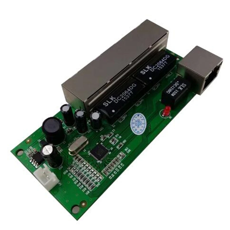 Мини-переключатель 5 портов 10/100 Мбит/с сетевой коммутатор 5-12 в широкий напряжение Смарт ethernet pcb rj45 Модуль со светодиодным встроенным inswitc