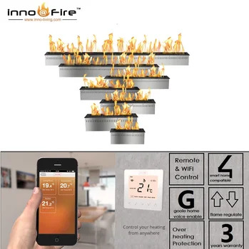

hot sale 48 inches luxury fireplace app control smart ethanol burner insert