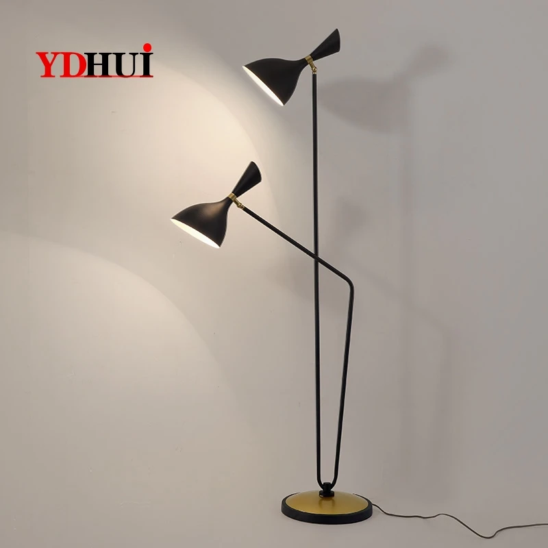 

MOFAS Nordic Postmodern Simple Creative Individuality Living Room, Bedroom, Studio Vertical Table Lamp, LED Double Head Floor La