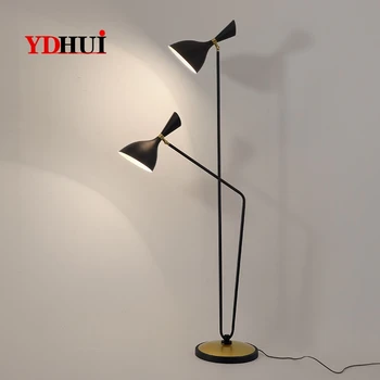 

MOFAS Nordic Postmodern Simple Creative Individuality Living Room, Bedroom, Studio Vertical Table Lamp, LED Double Head Floor La