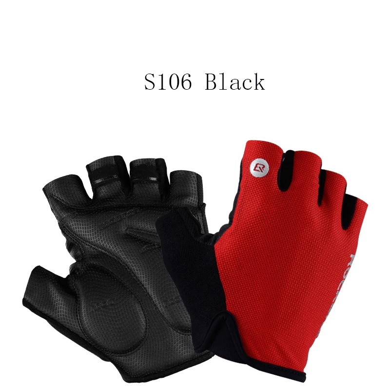 ROCKBROS перчатки для велоспорта с половинным пальцем анти-шок летние дышащие MTB велосипедные перчатки для мужчин и женщин Велосипедное снаряжение - Цвет: S106-Red