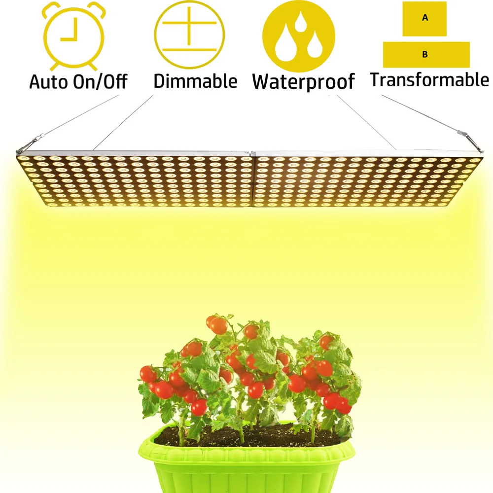 JCBritw 1000W LED Grow Light Full Spectrum IP65 Waterproof Dimmable Auto On/Off Timer Plant Growing Lamps for Indoor Plants