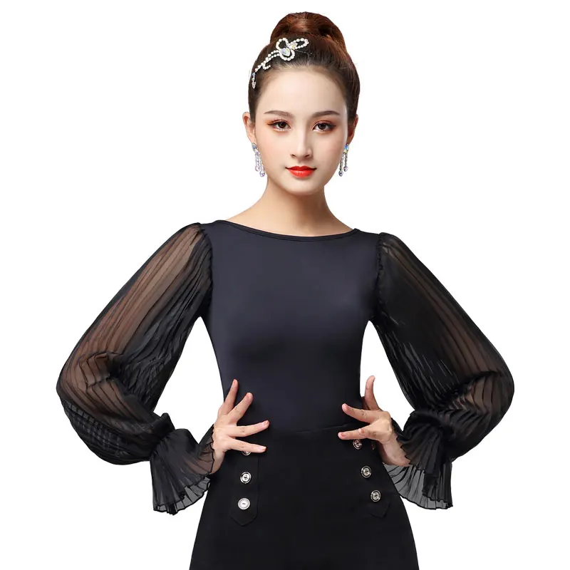 Skup Doskonała jakość Latin Dance topy kobieta Sexy wydajność taniec koszula sala balowa Cha Cha Samba praktyka ubrania do tańca