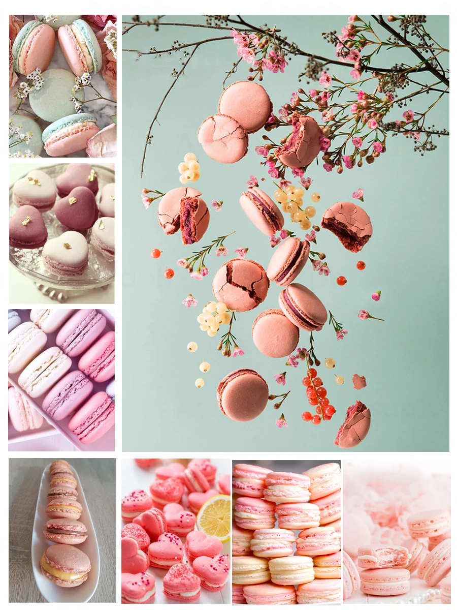 

Dessert Macarons Diy 5D Diamond Painting Food Full Square and Round Embroidery Mosaic Wall Art Handmade Home Decoration Gifts