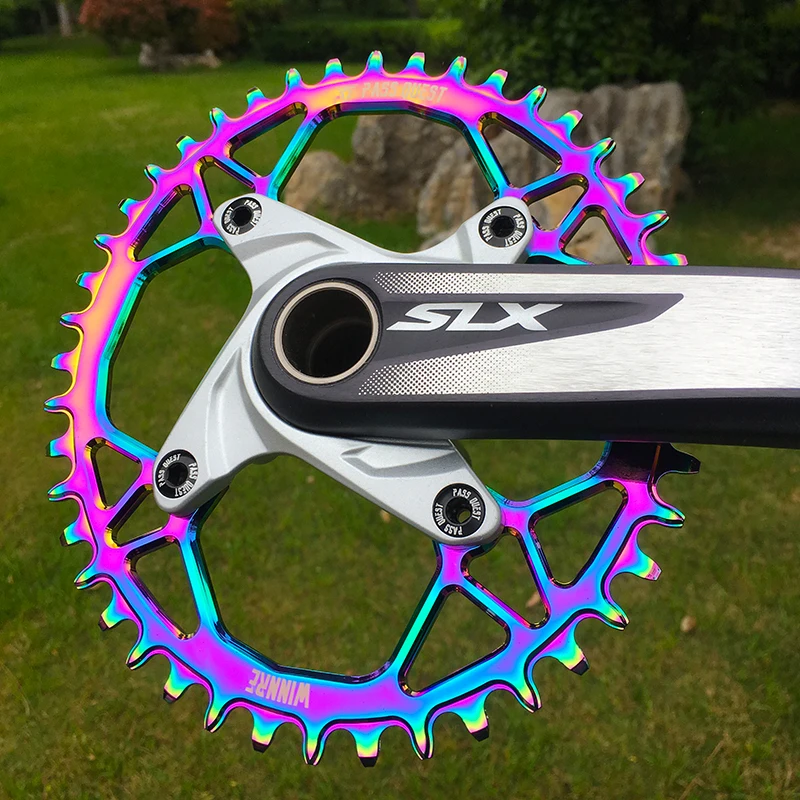 

PASS QUEST 104BCD MTB Oval Titanium-plated Narrow Wide Chainring 34T-48T Bike Bicycle Chainwheel/Chain Wheel deore Crankset