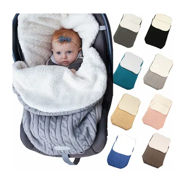 

Newborn Infant Knitted Crochet Hooded Sleeping Bags Toddler Baby Boys Girls Button Blanket Children's Cute Children's pajamas