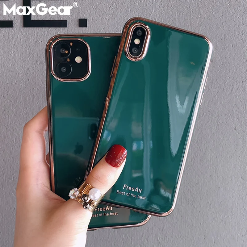 Plating Phone Case For iPhone 11 Pro Max X XR XS 7 8 6 6S Plus Cute Love Heart Soft TPU Color iphone11 7p Glossy Back Cover |