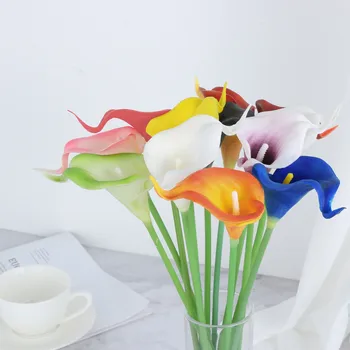 Mini Artificial Calla Lily Fake Flower Wedding Home Decor Bouquet Fake Lily Flower Wedding Party Decor