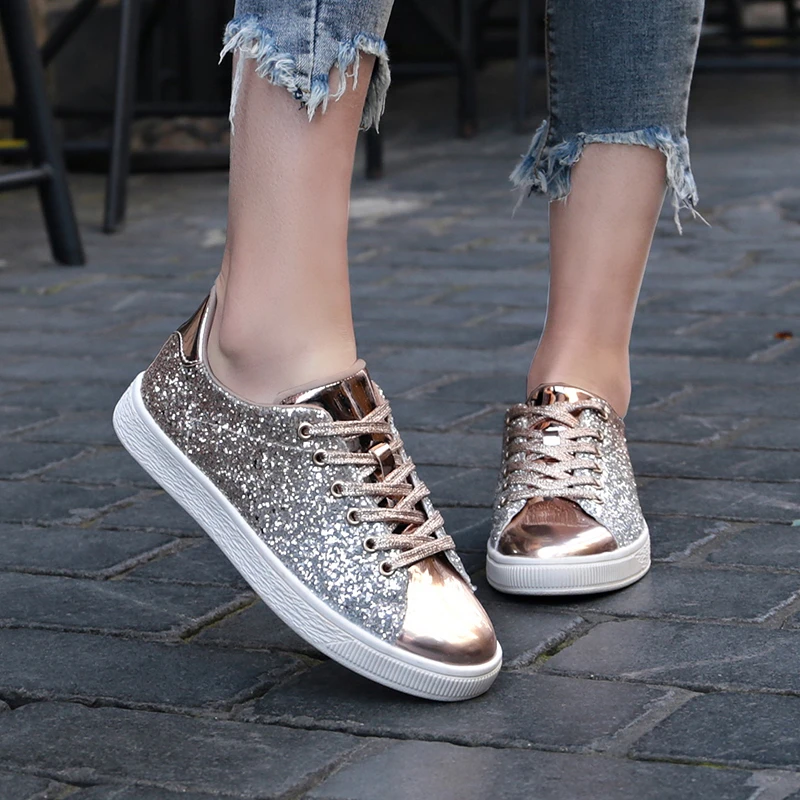 womens sequin trainers