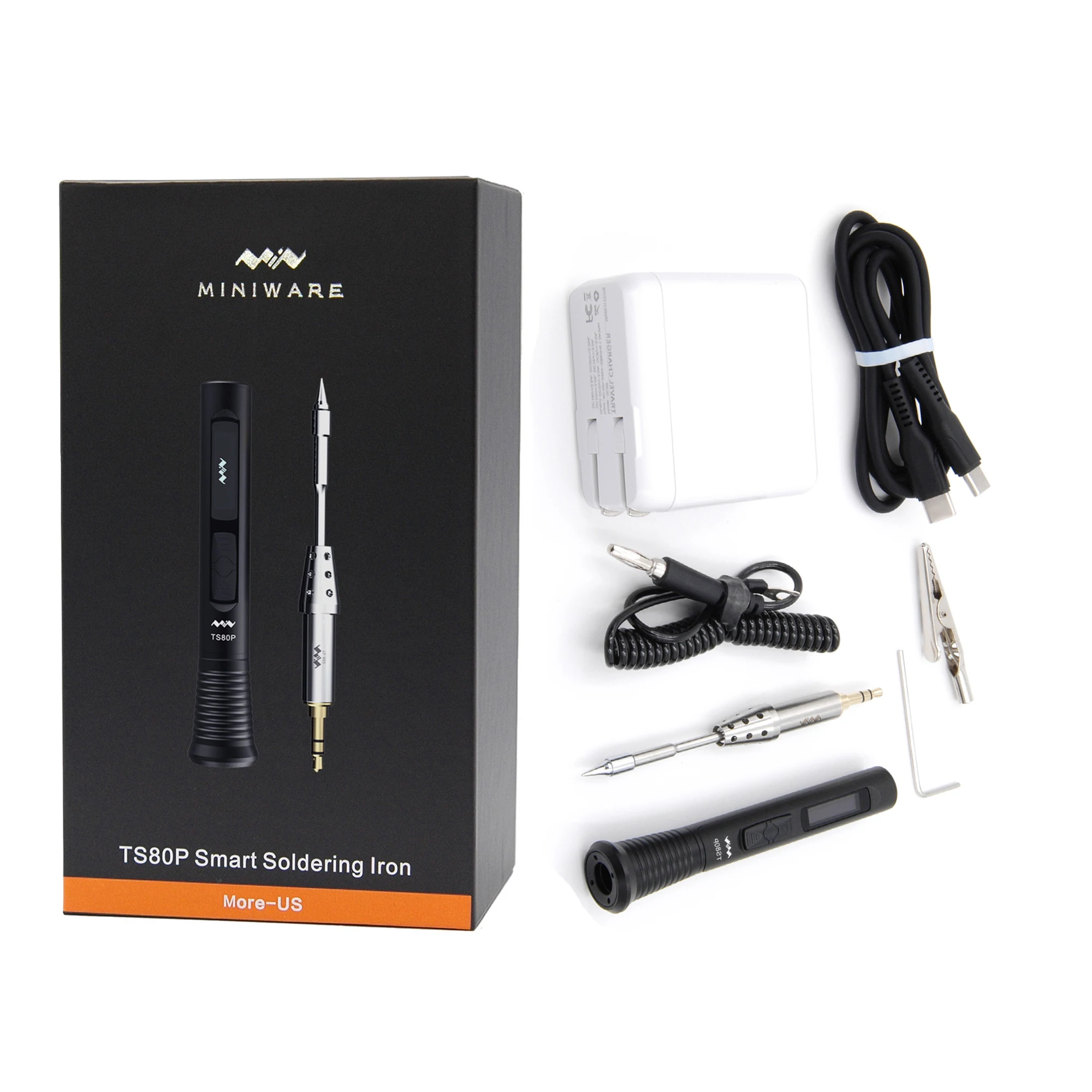 Mini TS80P Portable Electric Soldering Iron Adjustable Temperature Digital Station TS B02 BC02 D25 K4 J02 Tip PD2.0 QC3.0