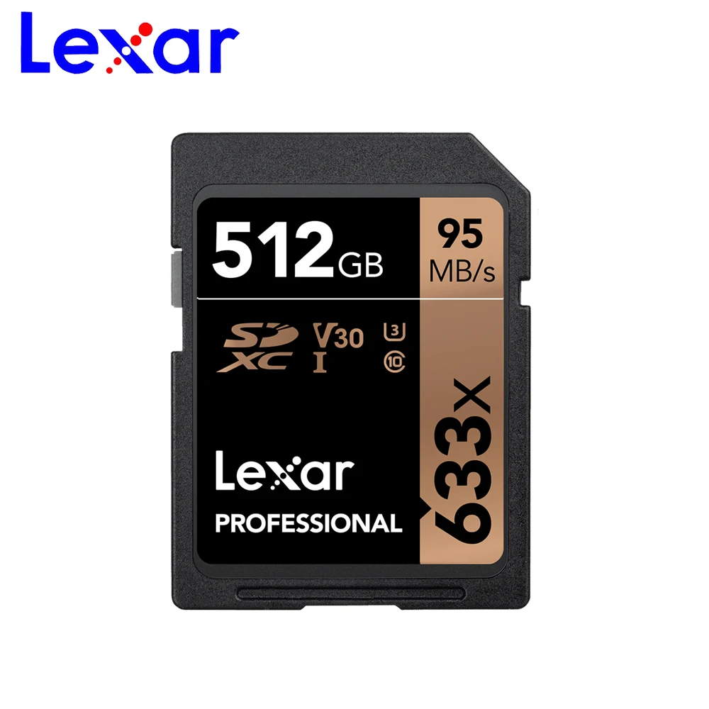 Оригинальный Lexar SD карты 128G 633X узнать Скорость 95 м/с 32 ГБ, 64 ГБ и 256 ГБ 512 gb SDXC U3 зеркальная камера микро одной камеры карты памяти