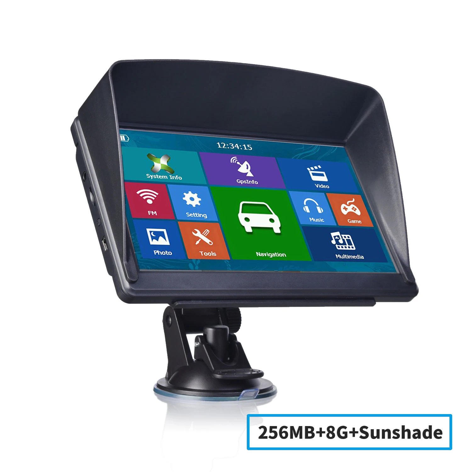7-дюймовый Gps-навигатор для автомобиля грузовика 256 МБ + 8 Гб экран сопротивления
